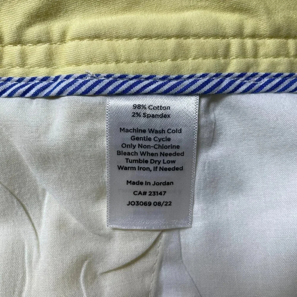 Talbots Womens Neon Yellow Flat Front Straight Leg Relaxed Chino Pants Size 16 - Picture 4 of 10